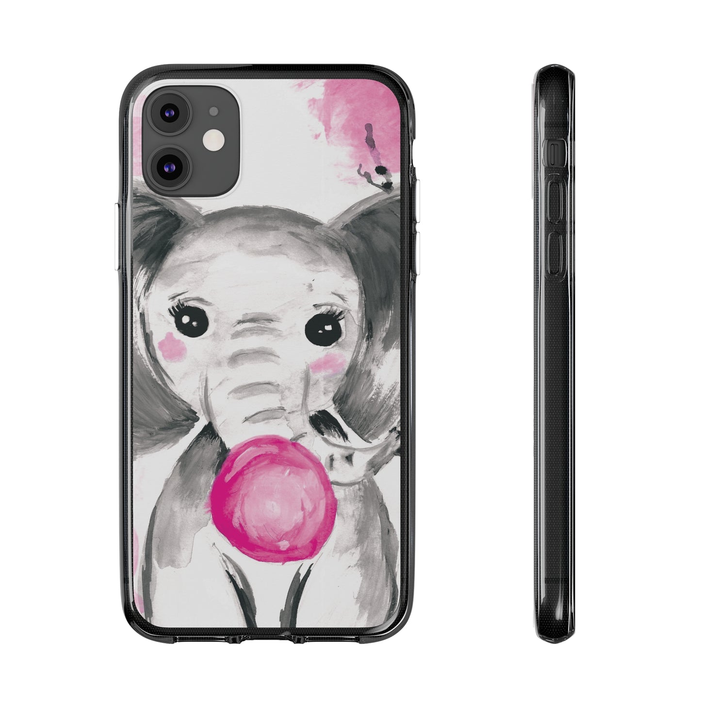 Little Elephant with pink bubblegum without AI - Soft Phone Cases